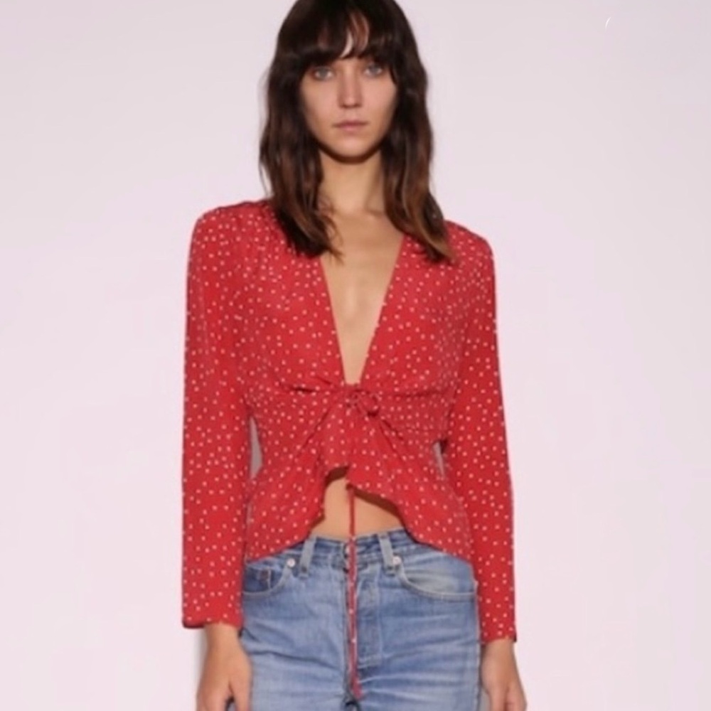 Realisation Par Bianca Star Tie Silk Top